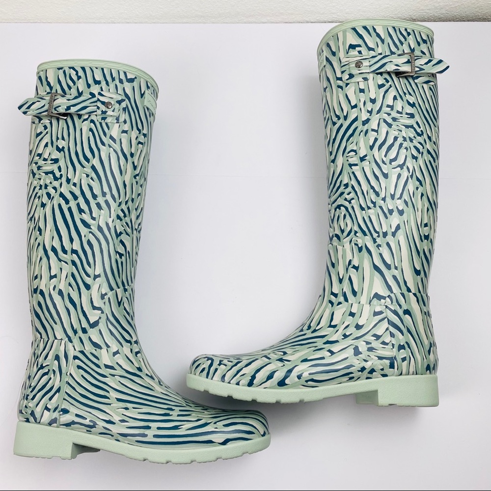 Hunter Refined Tall Boots Coral Print - Picture 2 of 9